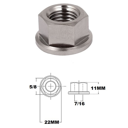 7/16 UNC TITANIUM FLANGE HEX NUT GRADE 5