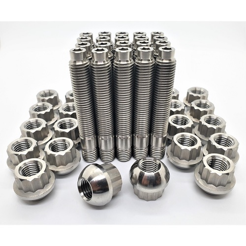 AUDI TITANIUM STUD AND NUT CONVERSION KIT M14X1.5 BALL SEAT