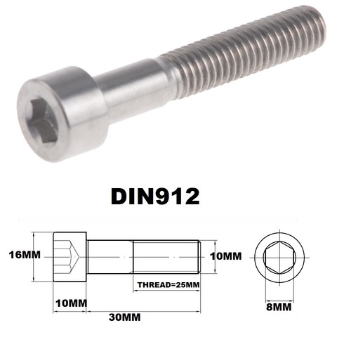 M10X30MM 1.5 THREAD PITCH TITANIUM ALLEN HEAD BOLT GRADE 5