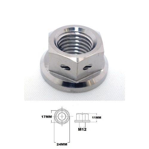 M12X1.25 THREAD TITANIUM RACE DRILLED FOR WIRE LOCK NUT BETWEEN