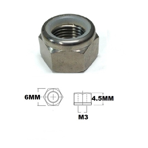 M3X0.5 THREAD PITCH TITANIUM HEX NYLOCK NUT GRADE 5