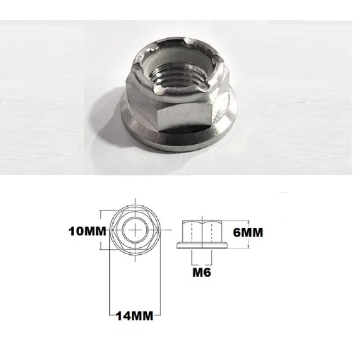 M6X1.00 THREAD PITCH TITANIUM FLANGE HEX NYLOCK NUT GRADE 5