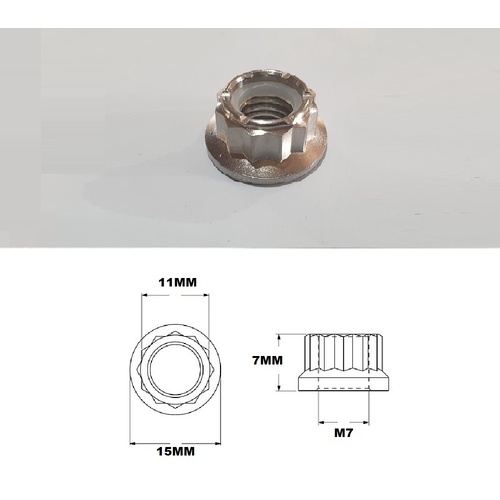 M7X1.00 THREAD PITCH TITANIUM 12 POINT NYLOCK NUT GRADE 5