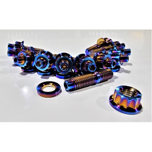 NISSAN TITANIUM BURNT RB26 EXHAUST MANIFOLD STUD KIT 12PT