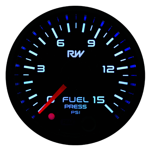 Raceworks 52mm Electronic Carby Fuel Pressure Gauge Kit