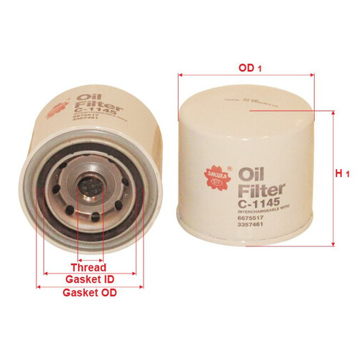 Sakura C-1145 Oil Filter -  C-1145