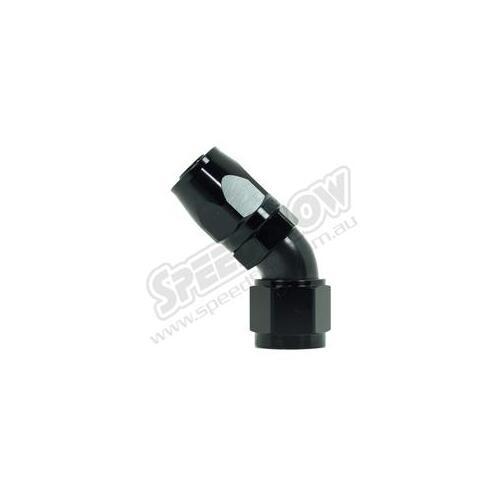SPEEDFLOW 100 Series 45 Degree Hose Ends ~ Cutter Style 6 Black