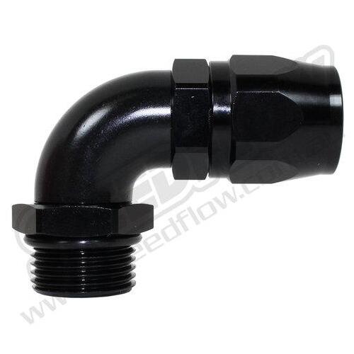 SPEEDFLOW ORB 90 Degree Hose Ends to Male Port ~ Cutter Style - '-12 Hose to -12 Male Black