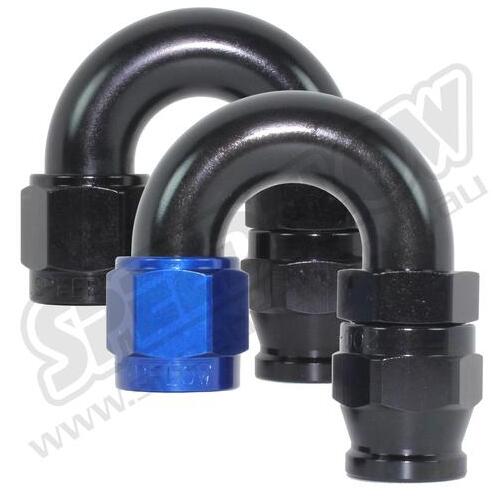 SPEEDFLOW 200 Series 180 Degree Hose Ends 6 Black