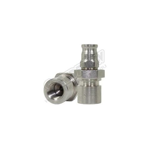 SPEEDFLOW 200 Series Female Concave Seat Hose Ends - '-03 Hose to M10 x 1.0 - Long Body with C-Clip Groove