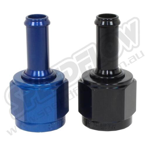 SPEEDFLOW 411 Series Straight Hose Ends - '-6 Fem to 3/8\ Tail Blue