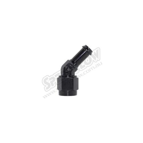 SPEEDFLOW 412 Series 45 Degree Hose Ends - '-6 Fem to 5/16\ Black