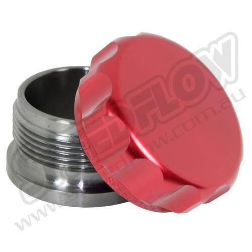 SPEEDFLOW 1.5\ Filler Cap \u0026 Weld Bung Assemblies - Stainless Steel Red