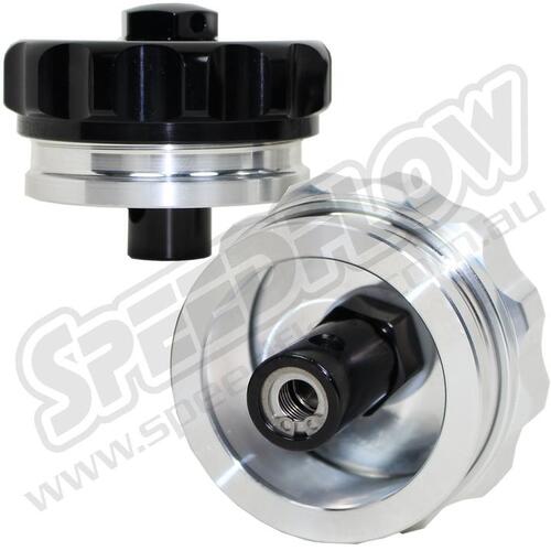 SPEEDFLOW 2\ Cap \u0026 Weld Bung With Roll Over Vent - Raw (No Anodising)