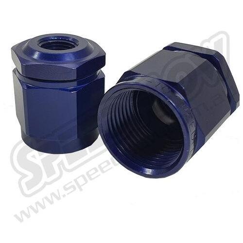 SPEEDFLOW AN Female to Female 1/8\ NPT Adapter - '-08 Female - 1/8\ NPT Female Blue