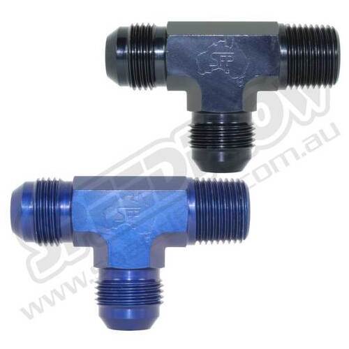 SPEEDFLOW Tee With NPT On Run - '-03 Tee with 1/8\ NPT on Branch Blue