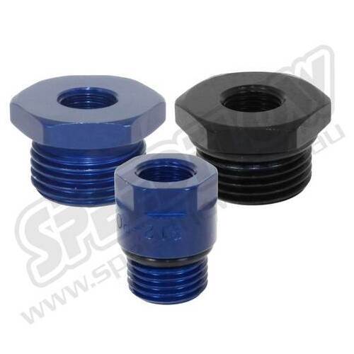 SPEEDFLOW Port Reducer to NPT - '-06 O-Ring Male to 1/8\ NPT Female Blue