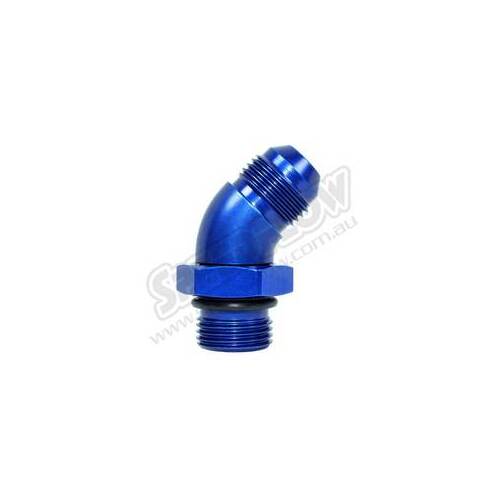 SPEEDFLOW AN Male to Port 45 Degree - '-04 to -04 (7/16\-20) Port Blue
