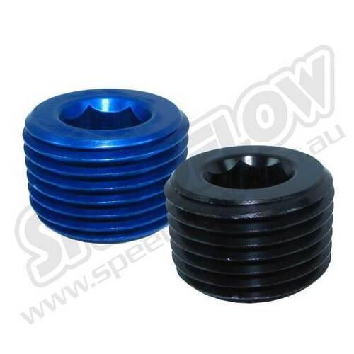 SPEEDFLOW NPT In Hex Plugs - 1/4\ NPT Blue