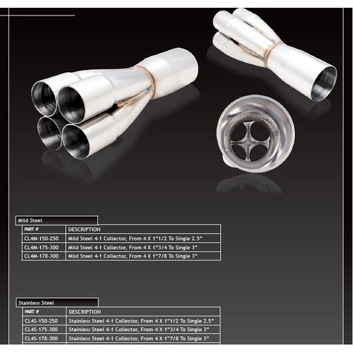 XForce 4-1 Collector from 4x 1.75in to Single 3in - Stainless Steel