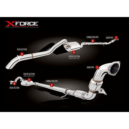 XForce 3in Turbo-Back System with Cat Converter Non-Polished Stainless Steel