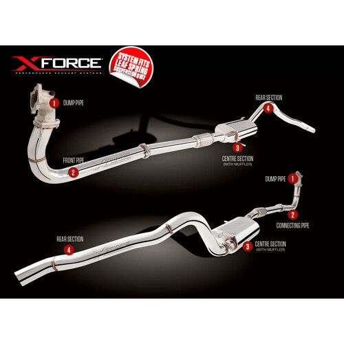 XForce 3in Cat-Back Exhaust - Mild Steel (Patrol GU Ute Leaf Spring 99-06)
