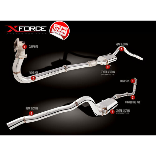 XForce 3in Turbo-Back Exhaust - Mild Steel (Patrol GU Ute Leaf Spring 99-06)