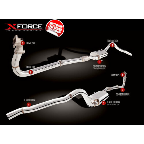 XForce 3in Turbo-Back Exhaust - Mild Steel (Patrol GU 99-06) EM-NP42W-TBS