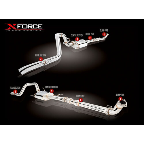 XForce 3in Turbo-Back System without Cat Converter Mild Steel EM-TP06-TBS