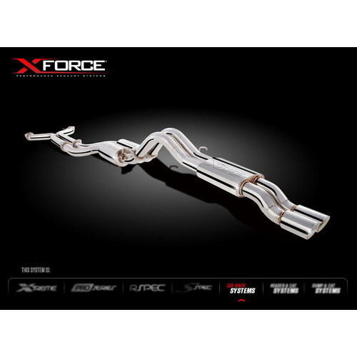 XForce Twin 3in Cat-Back Exhaust - Stainless Steel (Falcon FG FPV GS 5.0L Ute)