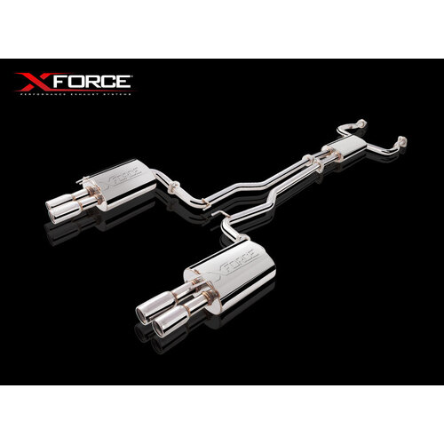 Twin 2.25in Cat-Back Exhaust w/Large Centre Resonator, Stainless Steel