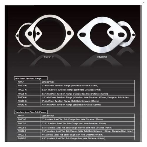 XForce 2.5"/2 Bolt Laser Cut Flange Wide - 304 Stainless Steel F2S-W25
