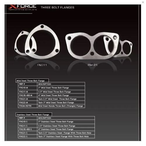 XForce 4"/3 Bolt Laser Cut Flange - 304 Stainless Steel F3S-4