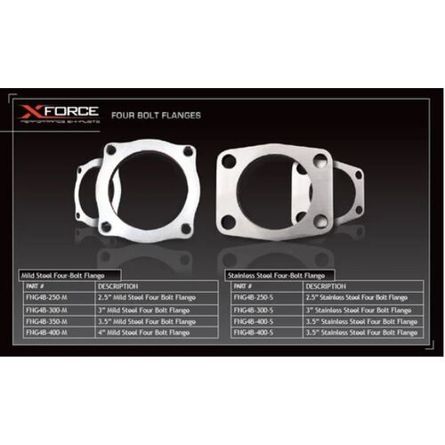 XForce 3"/4 Bolt Laser Cut Flange - 304 Stainless Steel F4S-3