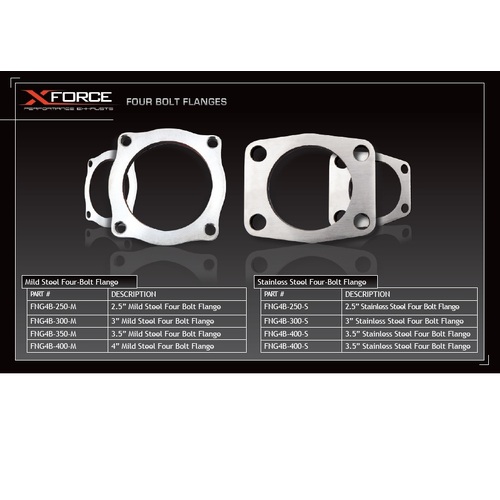 XForce 2.5in Four-Bolt Flange - Stainless Steel FNG4B-250-S