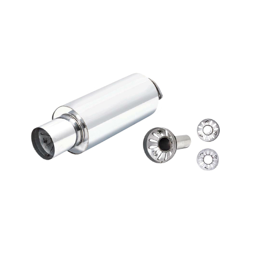 XForce Universal 7in Cannon Muffler - 3in Inlet/4.5in Straight-Cut Tip
