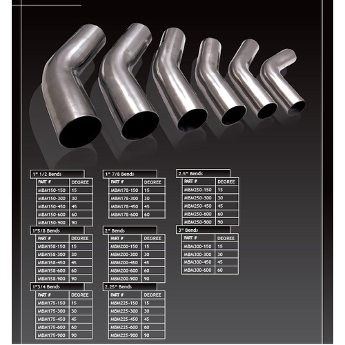 XForce 3"/60 Degree Mandrel Bend - Semi Bright Steel MM300-60