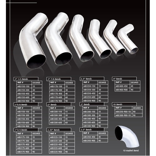 XForce 2"/60 Degree Mandrel Bend - 304SS Brushed MSB200-60