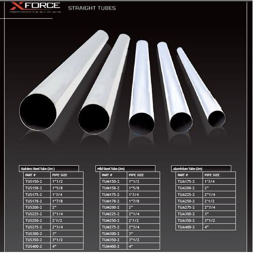 XForce 4" Tubing - 409 Raw Stainless Steel T4400-2