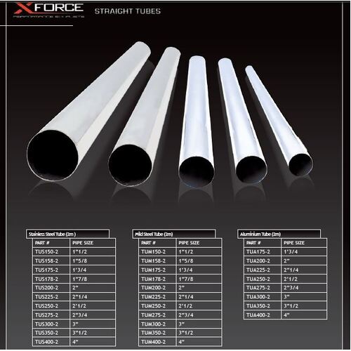 XForce 2.5" Tubing - 304 Brushed Stainless Steel TSB250-2